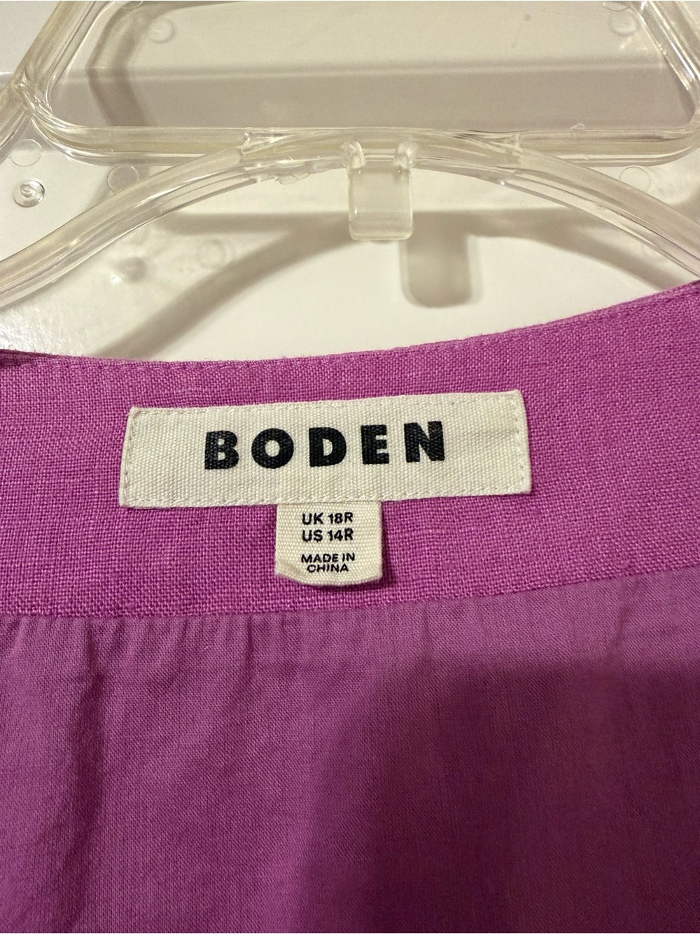 Boden Anna Linen Tie-Waist Puff Sleeve Top - Foxglove Purple - Picture 3 of 4